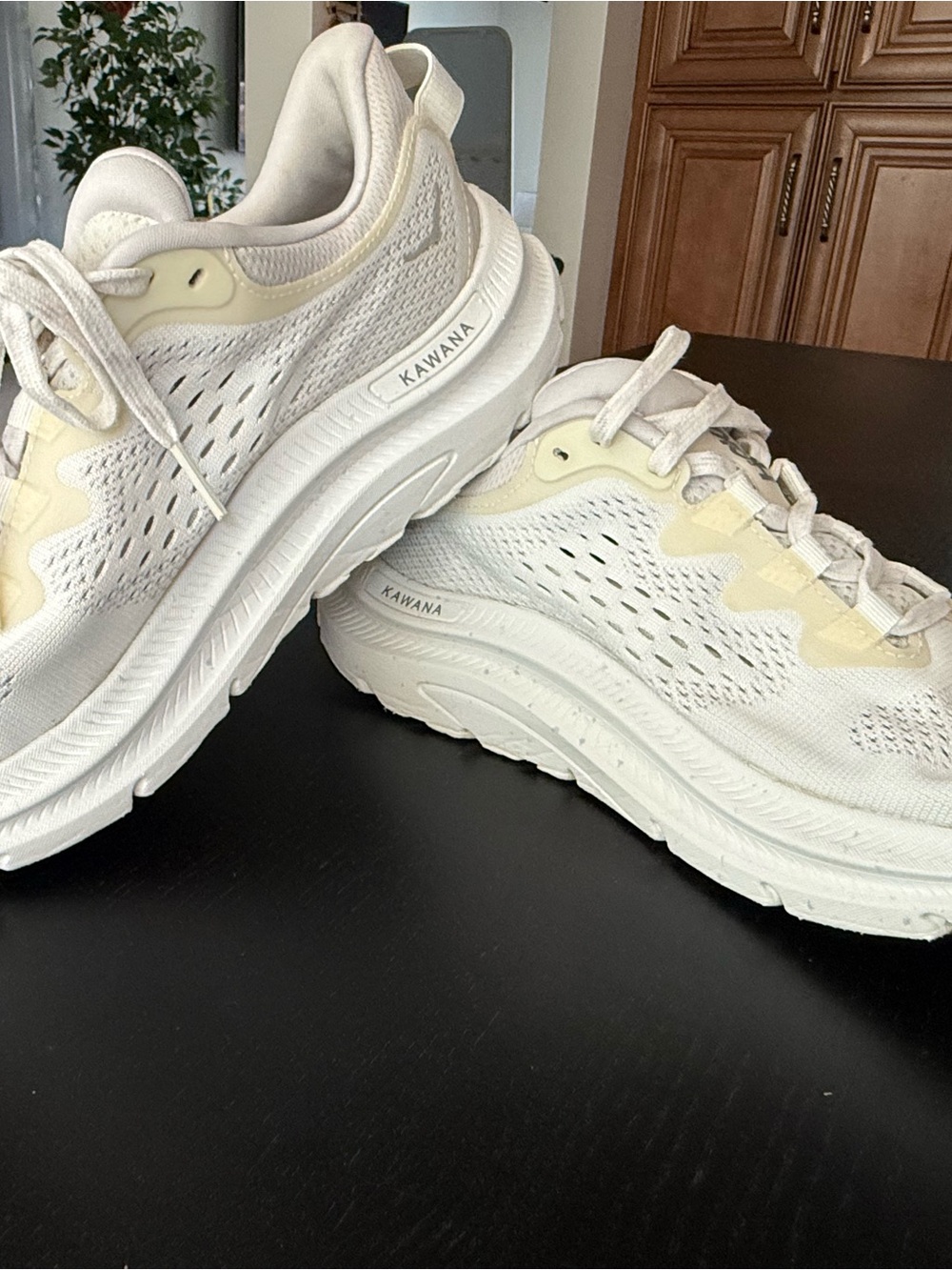 Hoka Kawana Women's White and Cream Lightweight Running walking Sneakers - Picture 3 of 8